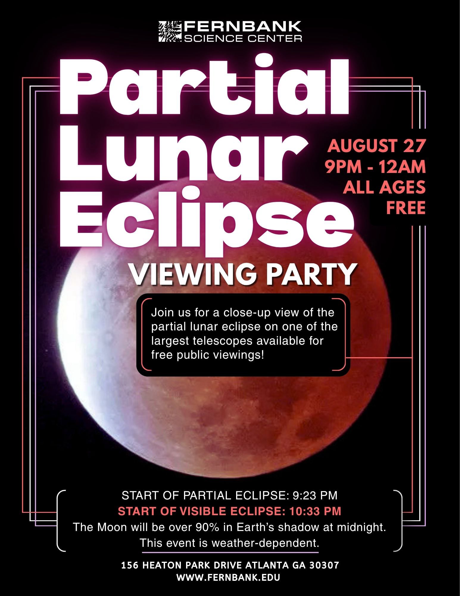 Partial Lunar Eclipse Viewing Party at Fernbank Science Center